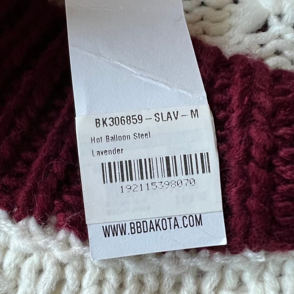 BB Dakota Striped Sweater with Hot Balloon Sleeves Size Medium - Picture 13 of 15